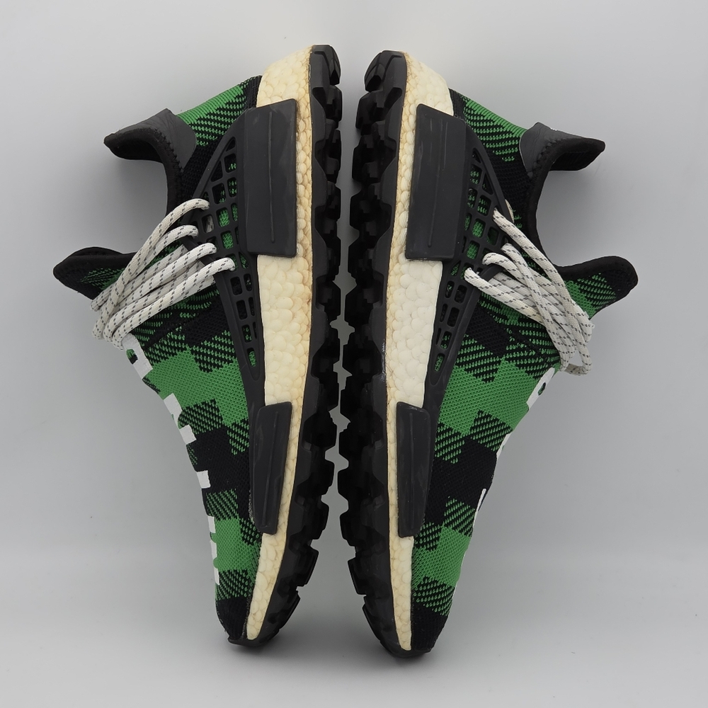 Adidas Pharrell x Billionaire Boys Club NMD Hu Trail Green Plaid Sneakers - Picture 6 of 9